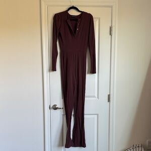 PrettyLittleThing Burgundy Jumpsuit